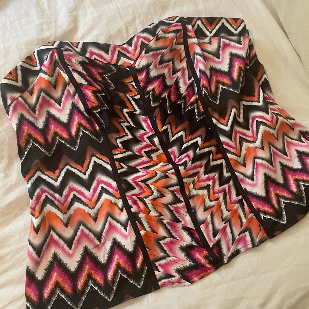 Ashley Stewart Strapless Zig-Zag Corset Top – Size 3X
